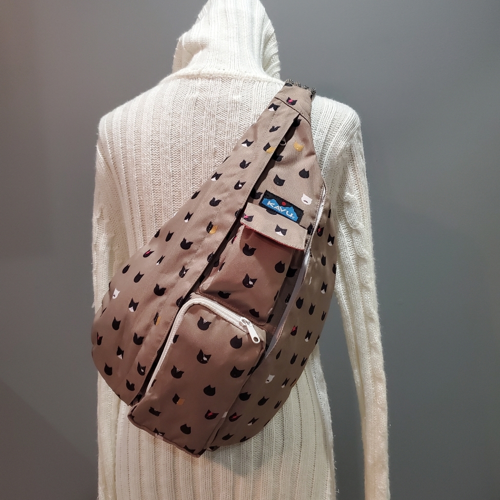 HTF-Discontinued- KAVU CATTITUDE Rope Sling Bag